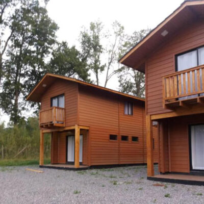 Plano de cabaña 44 m2 con segundo piso